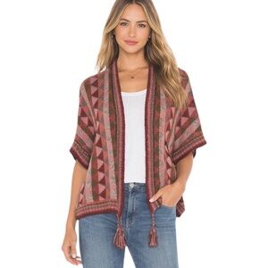 Peruvian Connection Cotton Cardigan with Tassels Size XS/S